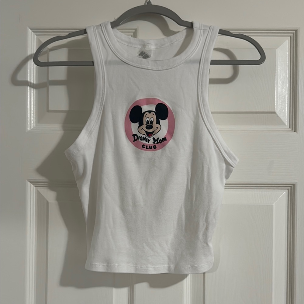 Disney Mom Club White Girls' Tank Top with Mickey Graphic